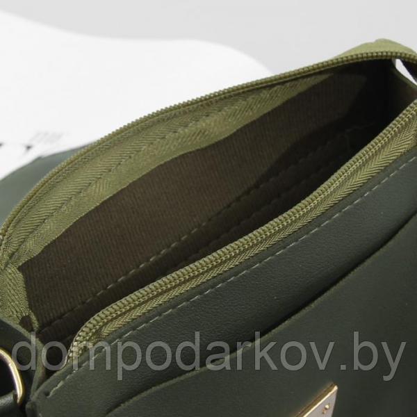 Сумка женская, отдел на молнии, наружный карман, регулируемый ремень, цвет зелёный - фото 3 - id-p85721403