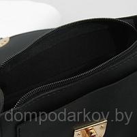 Сумка женская, отдел на молнии, наружный карман, регулируемый ремень, цвет чёрный, фото 3