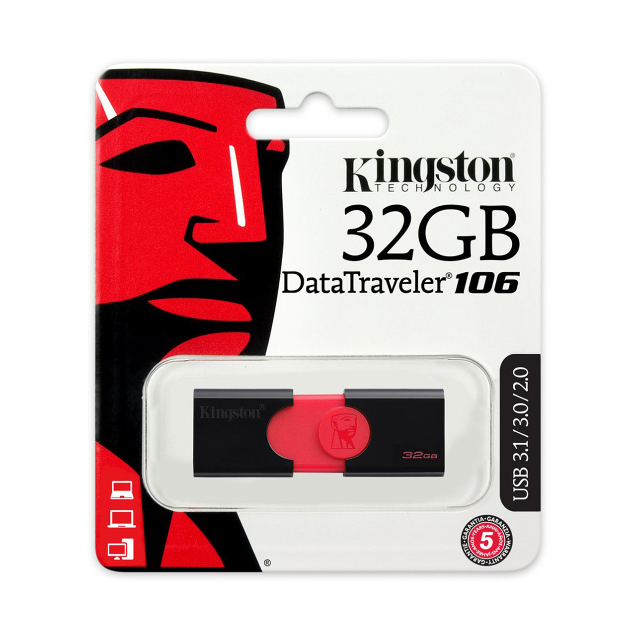 USB 3.0 флеш-диск Kingston 32GB DT106 - фото 1 - id-p85735380