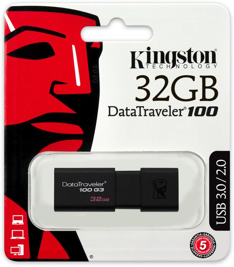 USB 3.0 флеш-диск Kingston 32GB DT100 - фото 1 - id-p85735401