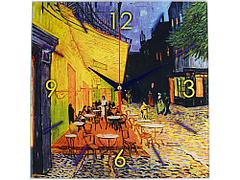 Часы настенные «Ван Гог. Терраса кафе ночью», синий/желтый