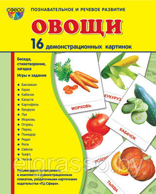 Демонстрационные картинки СУПЕР Овощи.16 картинок с текстом., ТЦ СФЕРА