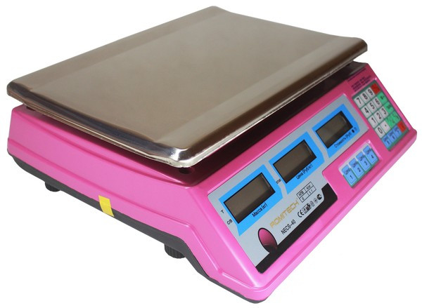 Весы торговые настольные 40 кг NECS 40-1 (розовые) (340 х 230) - фото 3 - id-p85872935