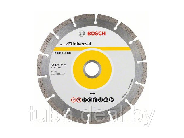 Алмазный круг 180х22 мм универс. сегмент. ECO UNIVERSAL BOSCH (сухая резка) - фото 1 - id-p85875894