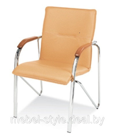 Кресла стулья САМБА хром WOOD для переговорных и зон ожиданий, (SAMBA Wood Chrome искусственная кожа ECO) - фото 5 - id-p85885749