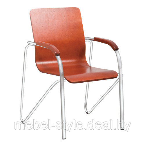 Кресла стулья САМБА хром WOOD для переговорных и зон ожиданий, (SAMBA Wood Chrome искусственная кожа ECO) - фото 2 - id-p85885749