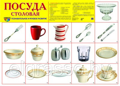 Демонстрационный плакат Посуда столовая, А2, ТЦ СФЕРА - фото 1 - id-p85909780