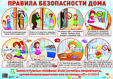 Демонстрационный плакат Правила безопасности дома, А2, ТЦ СФЕРА