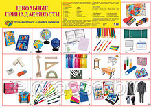 Демонстрационный плакат Школьные принадлежности, А2 СФЕРА