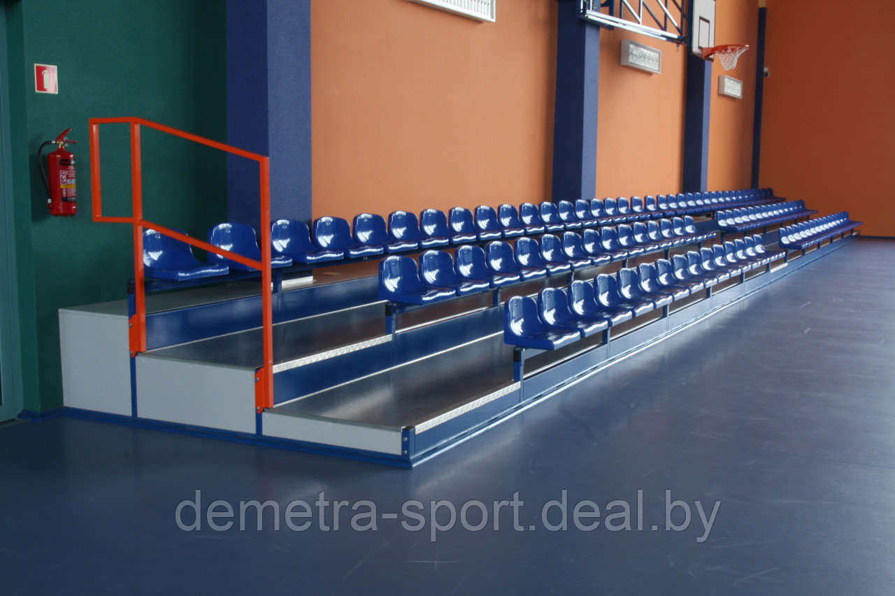 Стационарные трибуны с пластиковыми сиденьями - для спортивных залов 120 мест