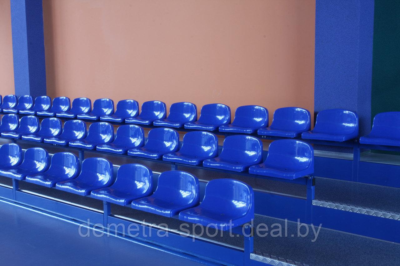 Стационарные трибуны с пластиковыми сиденьями - для спортивных залов 120 мест - фото 3 - id-p85917646