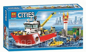Конструктор Сити Пожарный катер 10830, аналог Лего Сити 60109