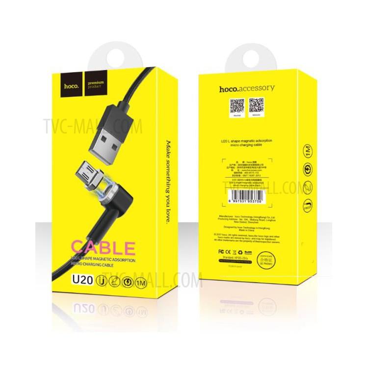 Кабель магнитный Hoco U20 L-shape Magnetic Adsorption USB to Lightning 1 м Black - фото 4 - id-p85964362