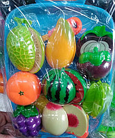 Игровой набор продукты "фрукты нарезные" на липучках с подносом