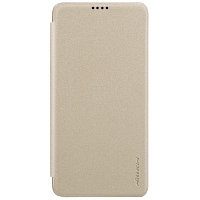 Полиуретановый чехол книга Nillkin Sparkle Leather Case Золотой для OnePlus 6
