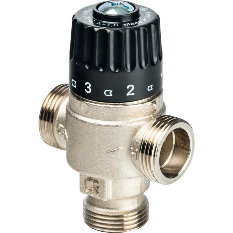 STOUT Термостатический смесительный клапан для систем отопления и ГВС 3/4" НР 30-65°С KV 1,8 - фото 1 - id-p85980191