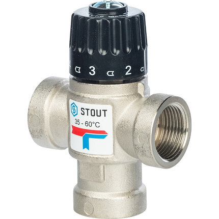 STOUT Термостатический смесительный клапан для систем отопления и ГВС 3/4" ВР 35-60°С KV 1,6, фото 2
