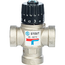 STOUT Термостатический смесительный клапан для систем отопления и ГВС 3/4" ВР 35-60°С KV 1,6, фото 3