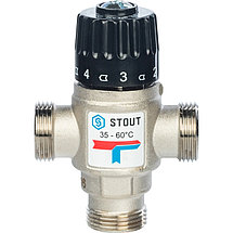 STOUT Термостатический смесительный клапан для систем отопления и ГВС G1" НР 35-60°С KV 1,6, фото 3