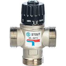 STOUT Термостатический смесительный клапан для систем отопления и ГВС G1" НР 35-60°С KV 2,5, фото 3