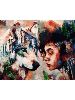 Картина по номерам Душа волчицы | 40х50 | сложность 4 | цветов 28, фото 2