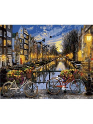 Картина по номерам Ночью в Амстердаме | 40х50 | сложность 4 | цветов 30