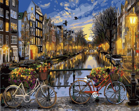 Картина по номерам Ночью в Амстердаме | 40х50 | сложность 4 | цветов 30, фото 2