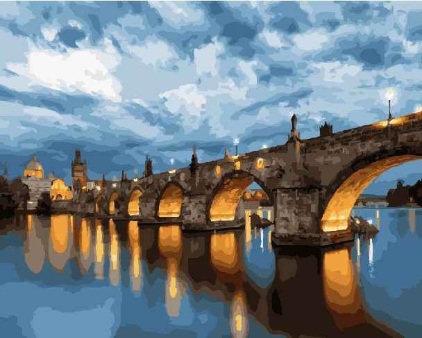 Рисование по номерам Пражский Карлов мост | 40х50 | сложность 3 | цветов 26 - фото 2 - id-p86054520