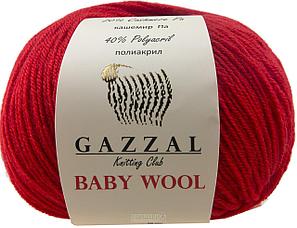 Пряжа Gazzal Baby Wool цвет 811 красный
