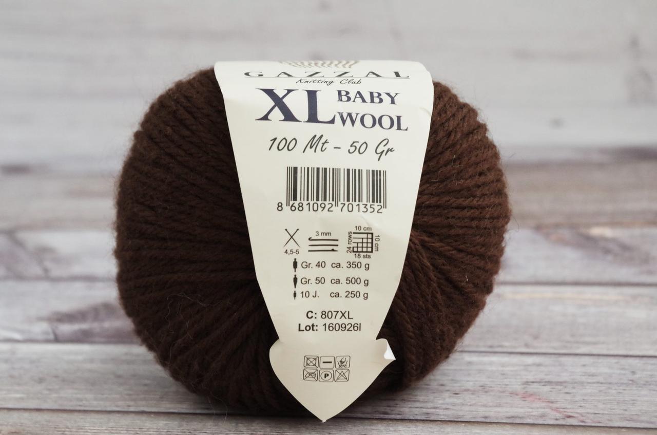 Пряжа Gazzal Baby Wool XL цвет 807XL коричневый - фото 3 - id-p86054661