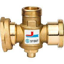 STOUT Термостатический смесительный клапан G 1"1/2M-G 1"1/2F-G 1"M 70°С, фото 3