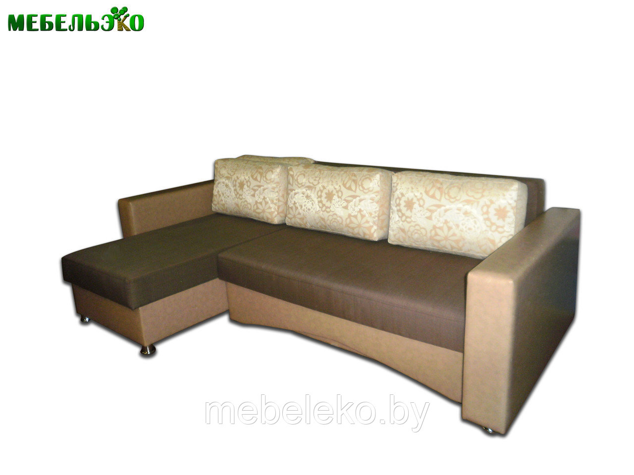 Угловой диван "Диона" коричневый patern - фото 2 - id-p86067928