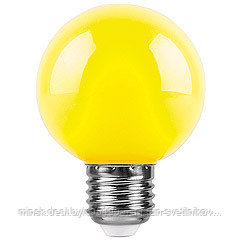 Лампа светодиодная,  (3W) 230V : E27 желтый G60, LB-371