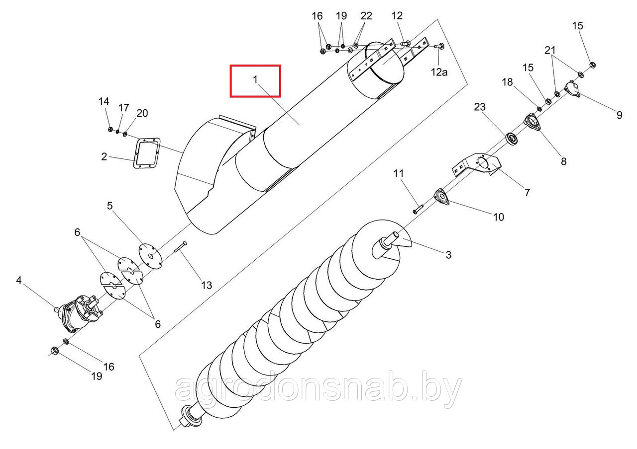 Кожух шнека наклонного (загрузного) КЗК-10-0216010