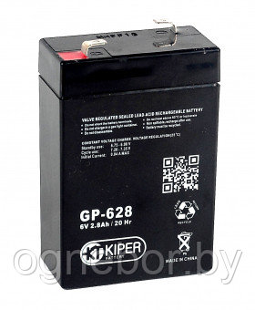 Аккумуляторная батарея Kiper GP-628 F1 6V/2.8Ah - фото 1 - id-p86215256