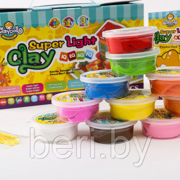 Супер легкий пластилин для лепки (легкая глина) PlayDoll 24 цвета в баночках (NT-1601) - фото 1 - id-p86218532