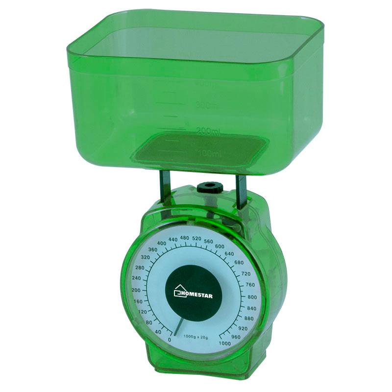 Весы кухонные механические HOMESTAR HS-3004М, 1 кг, цвет зеленый - фото 1 - id-p86219874