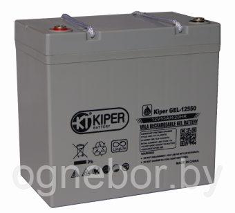 Аккумуляторная батарея гелевая Kiper GEL-12550 12V/55Ah - фото 1 - id-p86221261