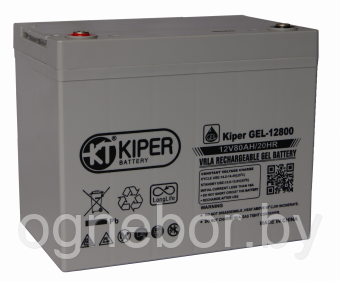 Аккумуляторная батарея гелевая Kiper GEL-12800 12V/80Ah - фото 1 - id-p86221541
