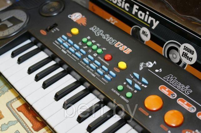 Детский синтезатор пианино MQ803 USB с микрофоном и MP3, 37 клавиш, работа от сети - фото 2 - id-p86225305