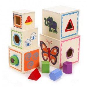Детская деревянная игрушка Кубики сортер - фото 3 - id-p86225836