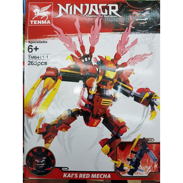 Конструктор Tenma TM6411-1 Ninjagr Огненный робот Кая (аналог Lego Ninjago) 265 деталей - фото 1 - id-p86233669