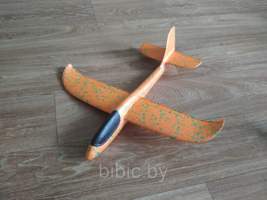 Детский большой игрушечный Светящийся Самолет Планер 49*47см для игры детей малышей. Игрушка для детей Оранжевый - фото 1 - id-p86252044