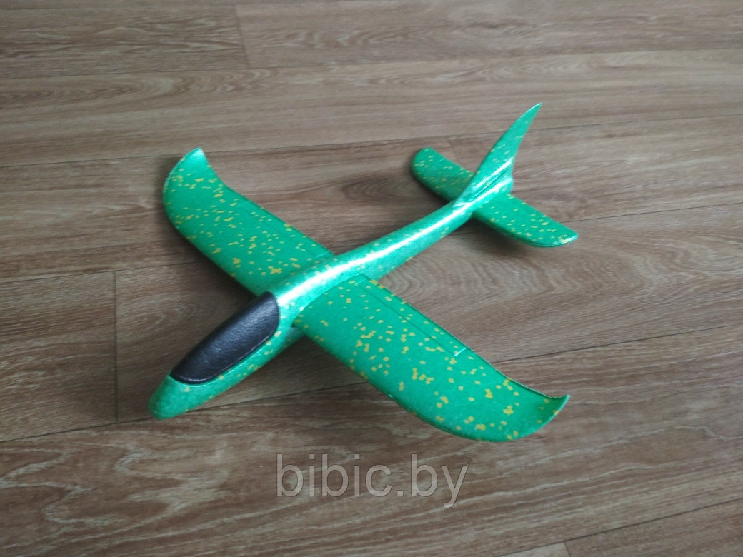 Детский большой игрушечный Светящийся Самолет Планер 49*47см для игры детей малышей. Игрушка для детей зеленый