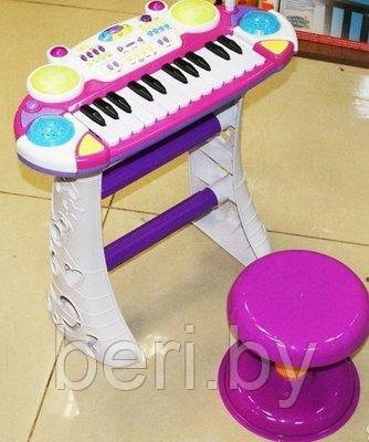 7235 Детское пианино-синтезатор "Я Музыкант" на ножках со стульчиком и микрофоном, 24 клавиши, световы эффекты - фото 5 - id-p86225046