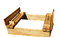 Деревянная песочница с крышкой 120*120 см