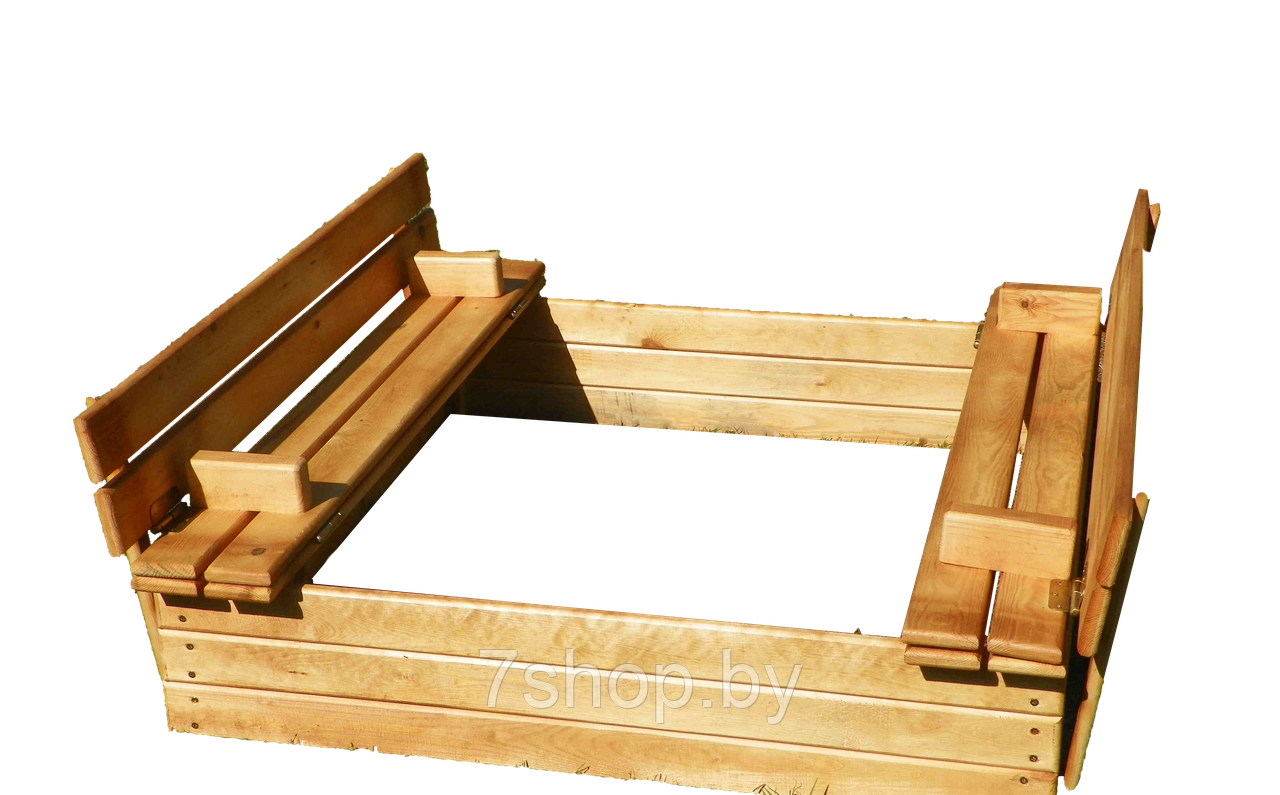 Деревянная песочница с крышкой 120*120 см - фото 1 - id-p34549253