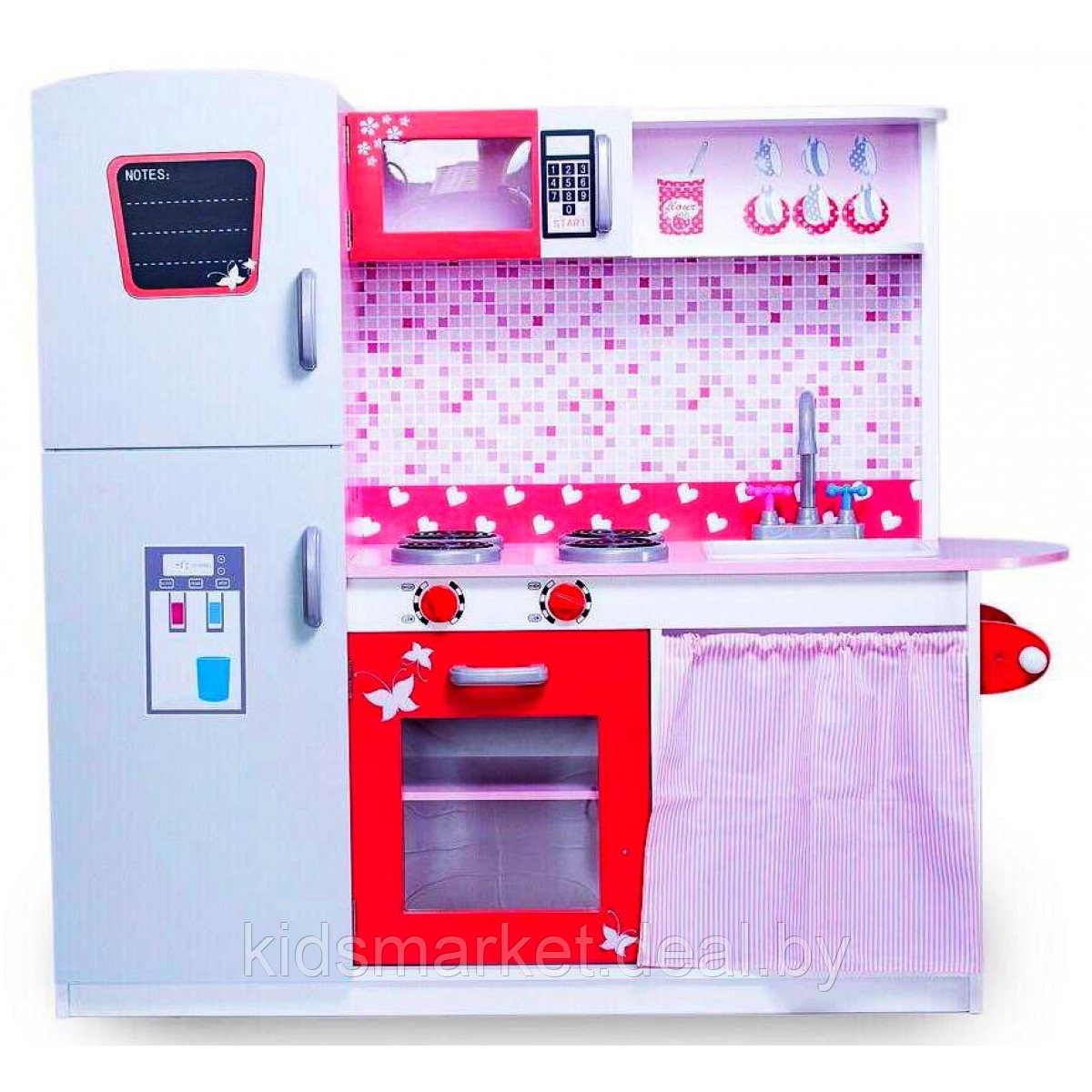 Детская деревянная кухня VT174-1151 (холодильник, мойка,плита,аксессуары) - фото 3 - id-p86256338