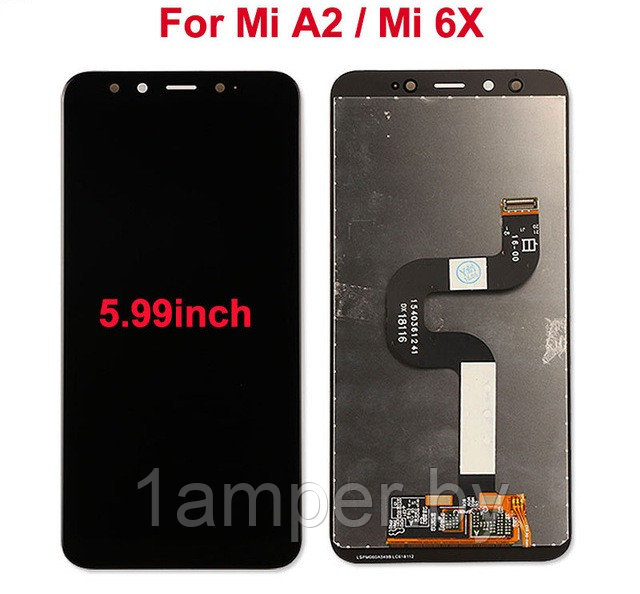 Дисплей Original для Xiaomi MI A2/Mi6X В сборе с тачскрином. Черный - фото 1 - id-p86259833