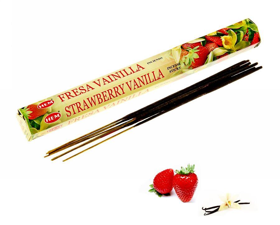 Благовония Клубника Ваниль (HEM Strawberry Vanilla), 20шт для приятного общения - фото 1 - id-p86260987